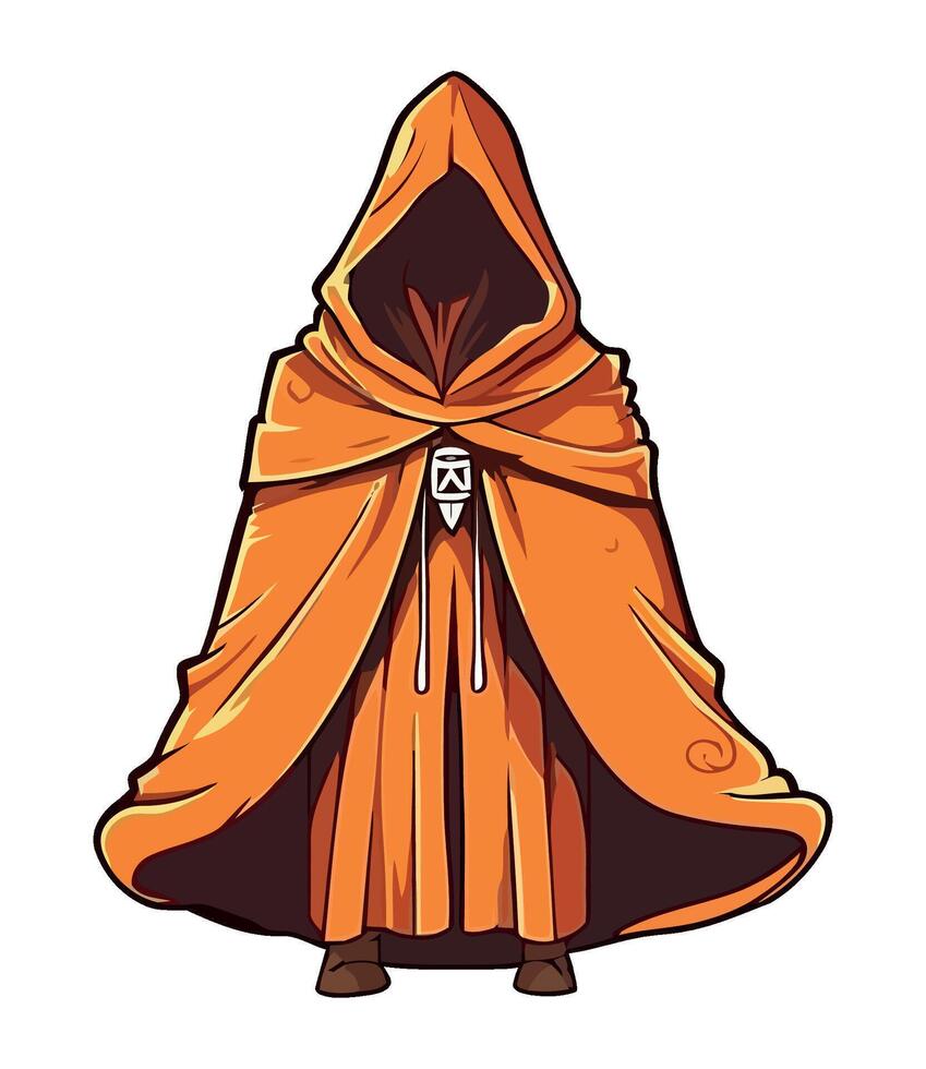 An orange robe with a hood on it vector