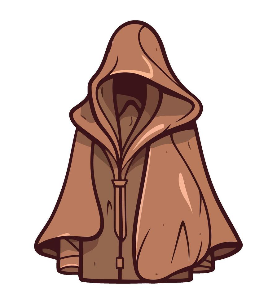 A hooded cloak with a hood on it vector