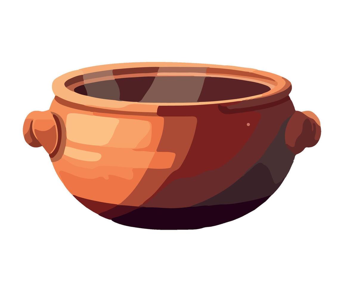 Pottery pot on white background illustration vector