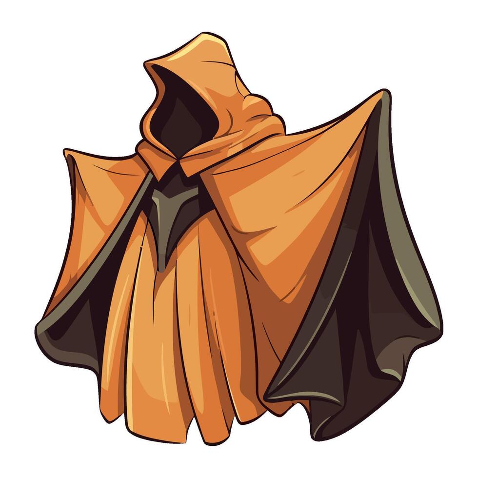 An orange cloak with black hood vector