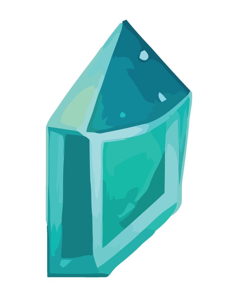 A blue gemstone with a white background vector