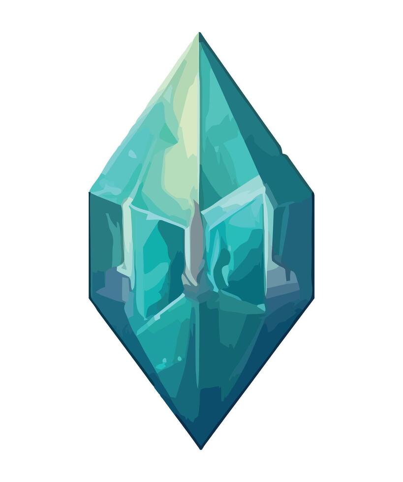A blue diamond with a green background vector