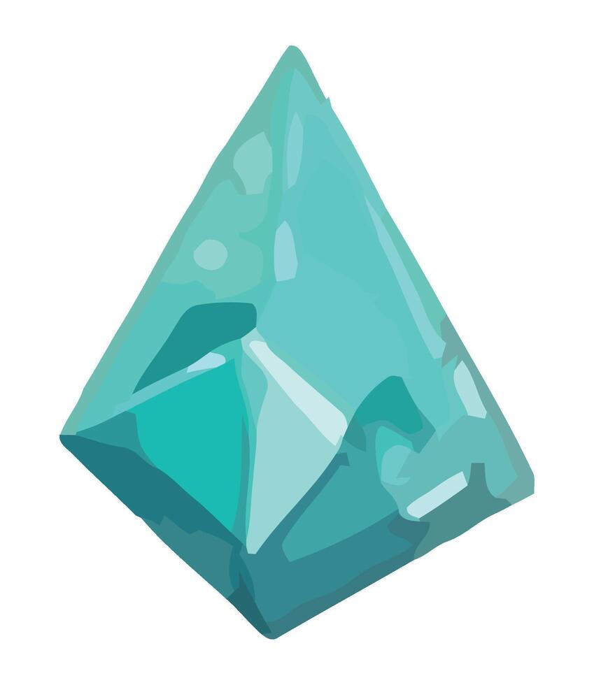 A blue diamond is shown in a cartoon style vector