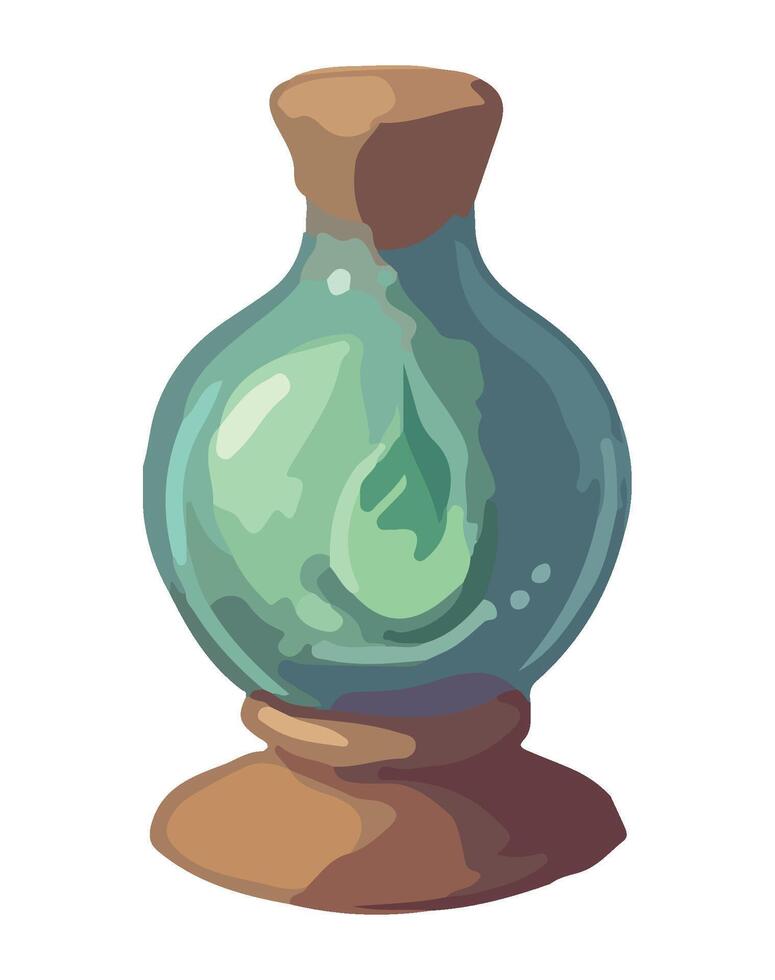 An illustration of a green potion bottle vector