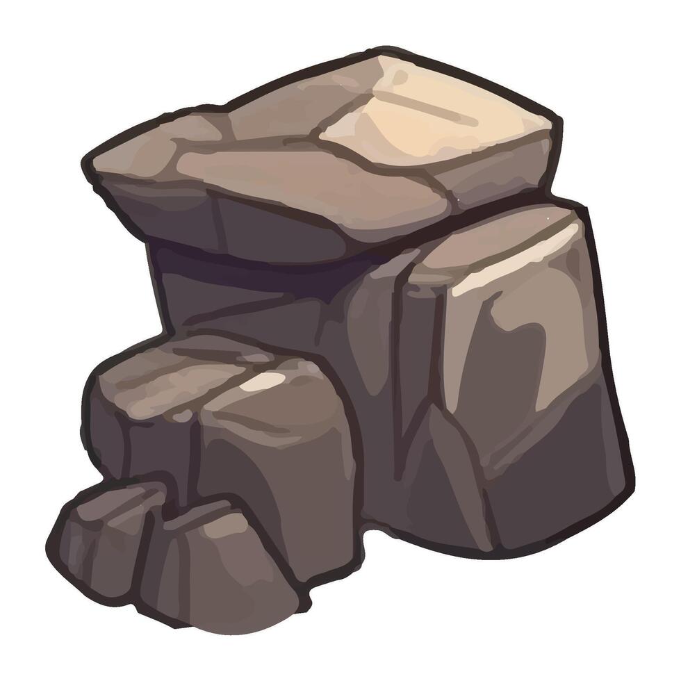 A stone pile with a stone on top vector