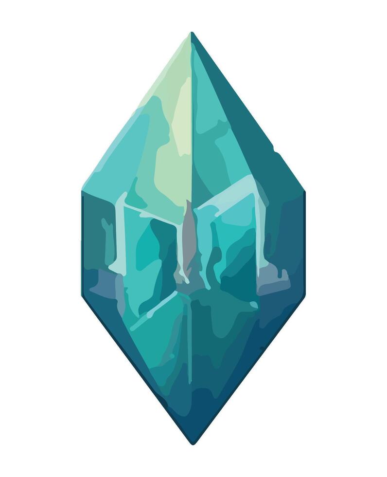 A blue diamond with a green background vector