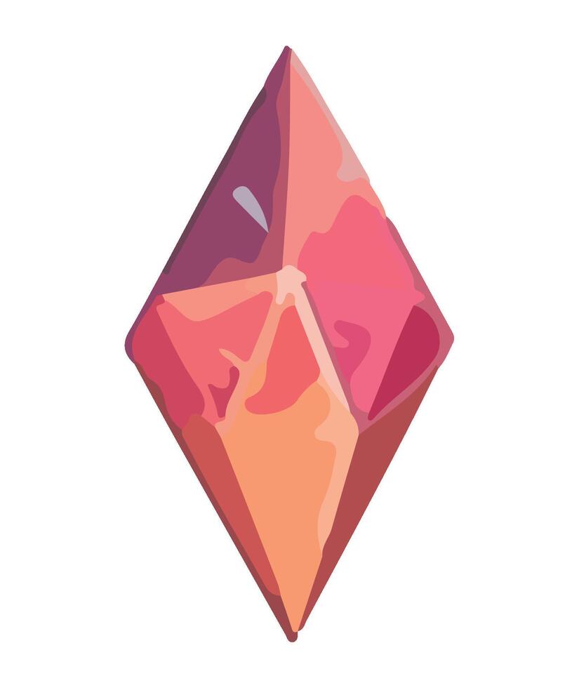 A pink diamond with a purple background vector