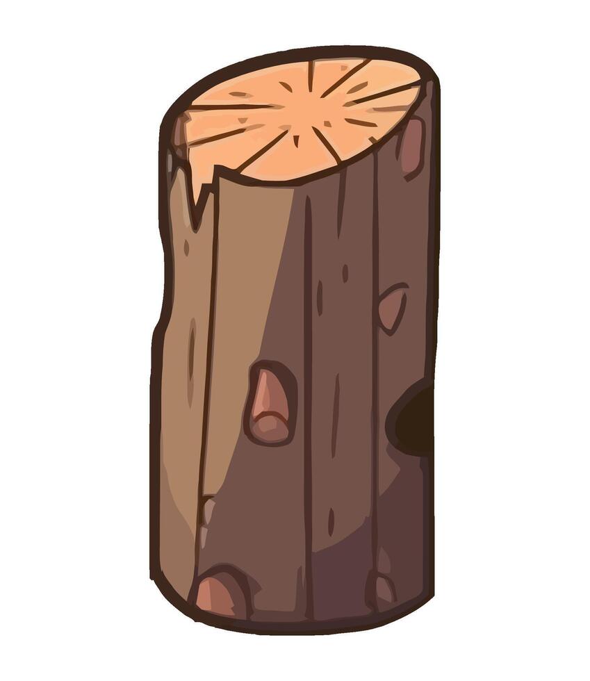A cartoon tree stump with a hole in it vector