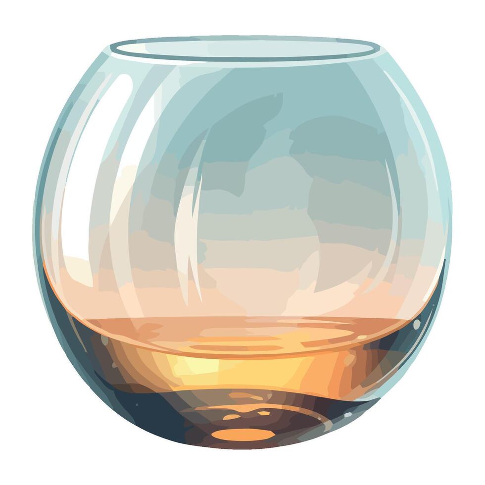 A glass of whiskey in a glass with a blue sky vector