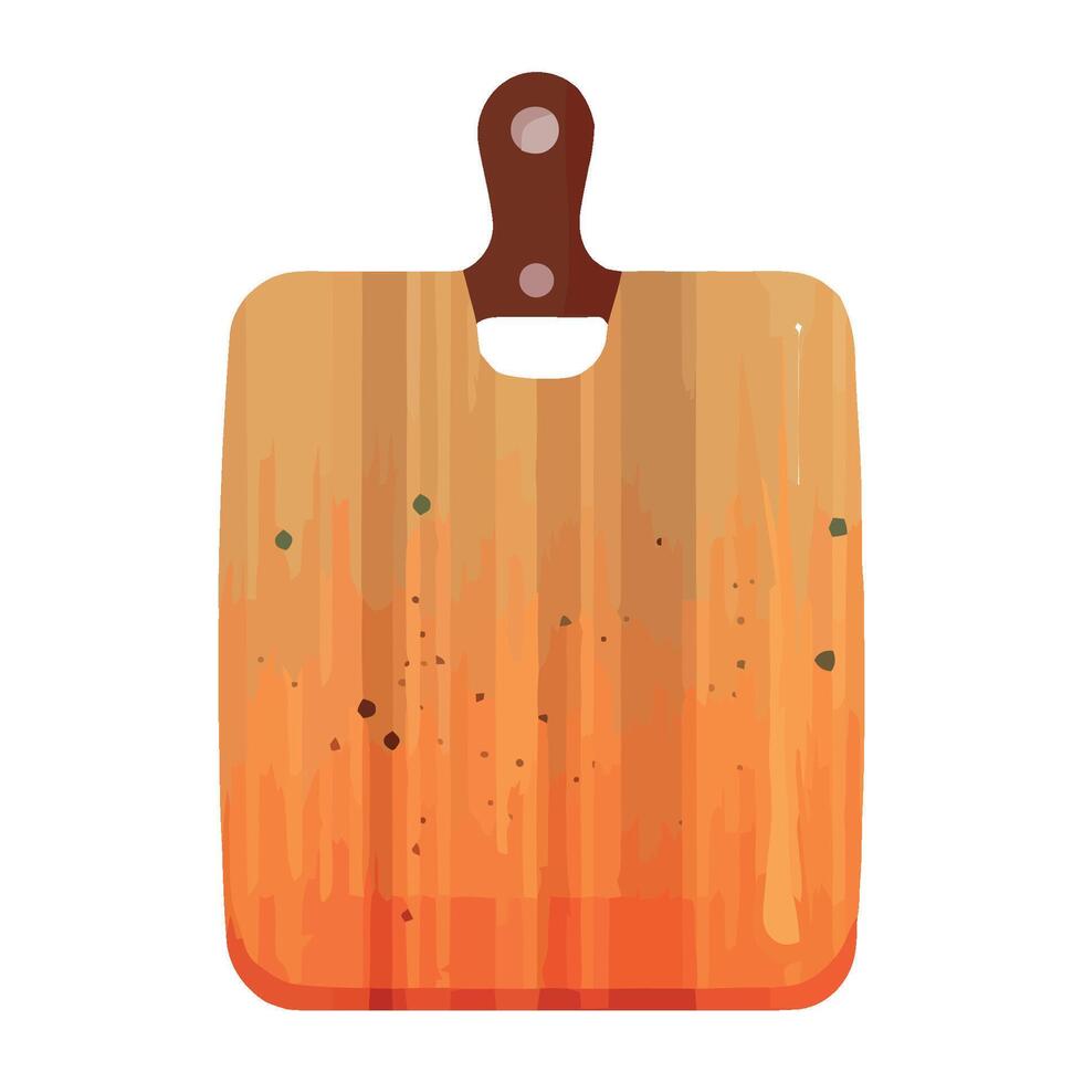 Cutting board with orange paint on it vector