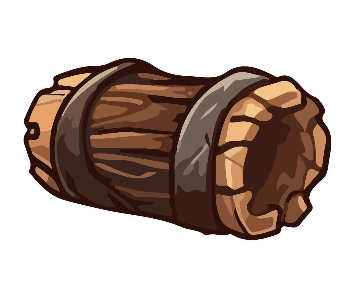Cartoon barrel of wood on white background vector
