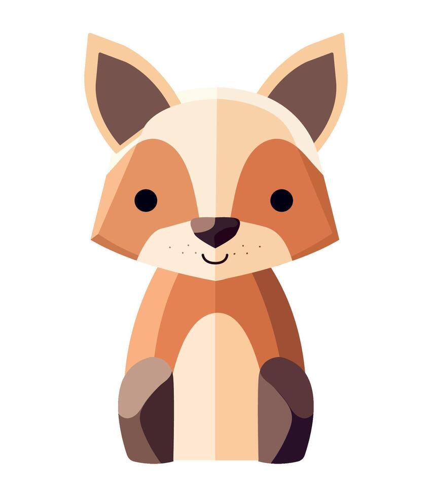A cartoon fox sitting on a white background vector