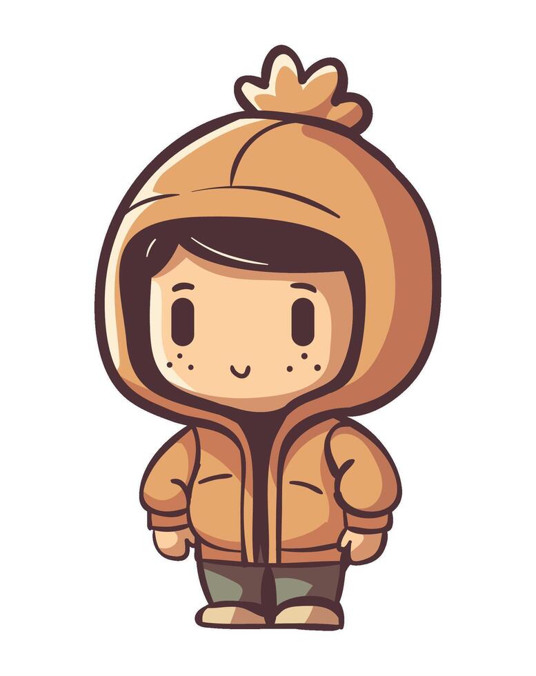 A cartoon character wearing a hoodie vector