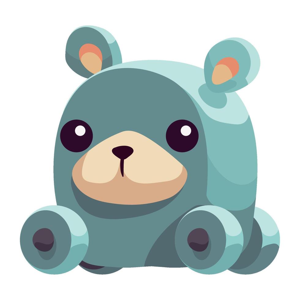 A cartoon bear with wheels on its back vector