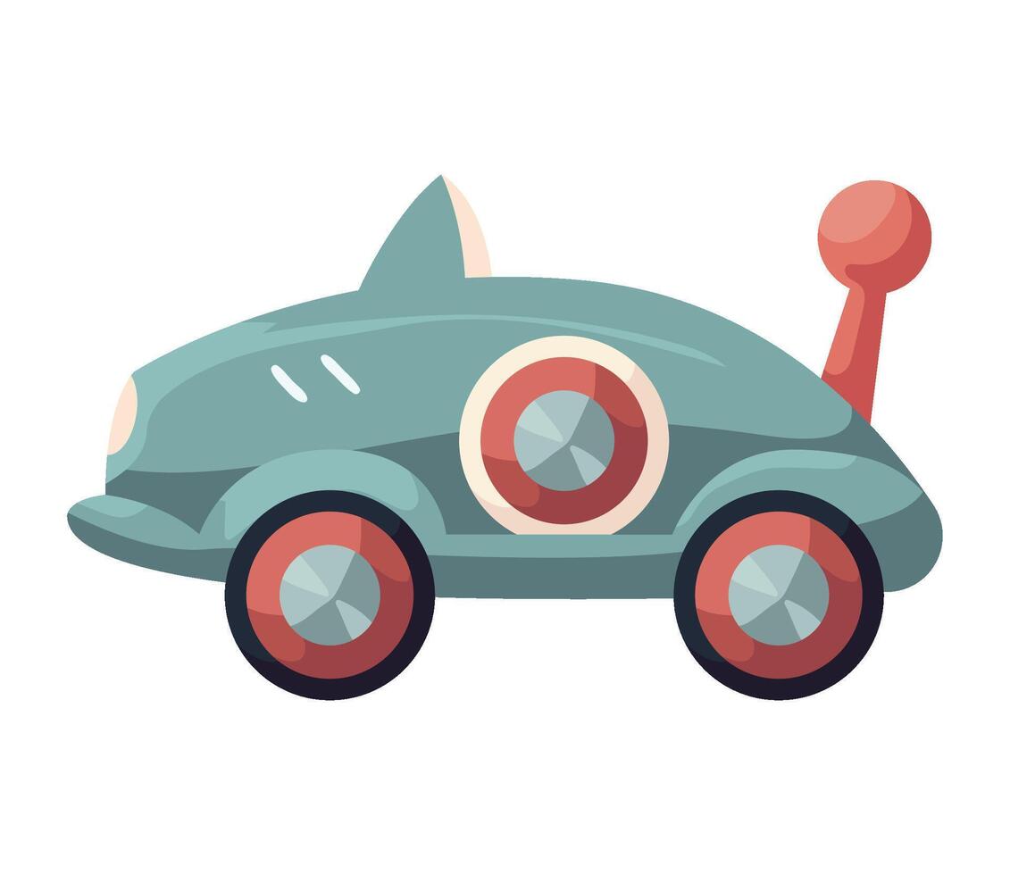 A cartoon car with a red and blue paint job vector