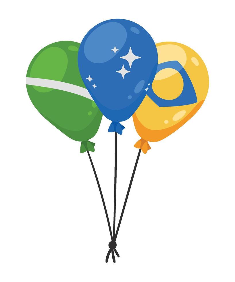 Brazilian flag balloons vector