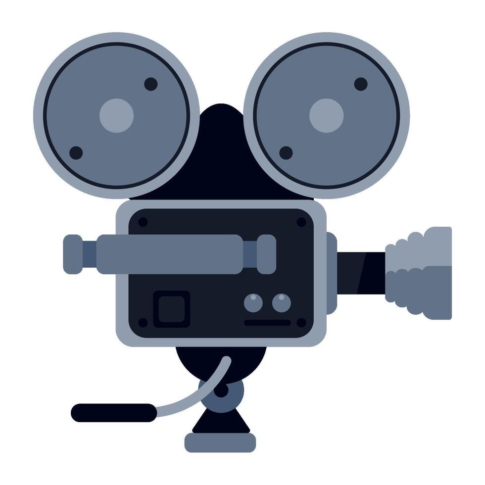 A movie camera icon on a white background vector