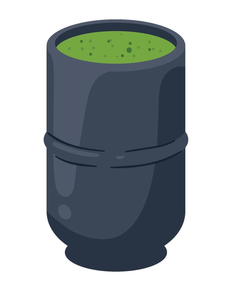 A green drink in a black cup vector