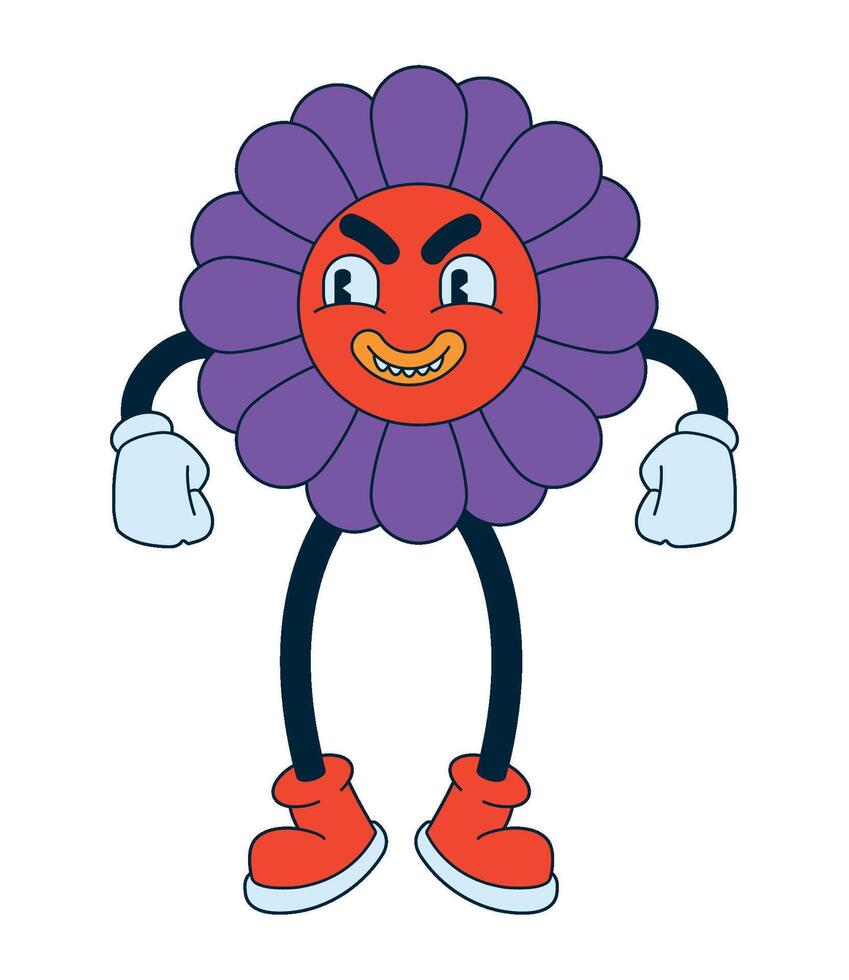A cartoon flower with arms and legs vector