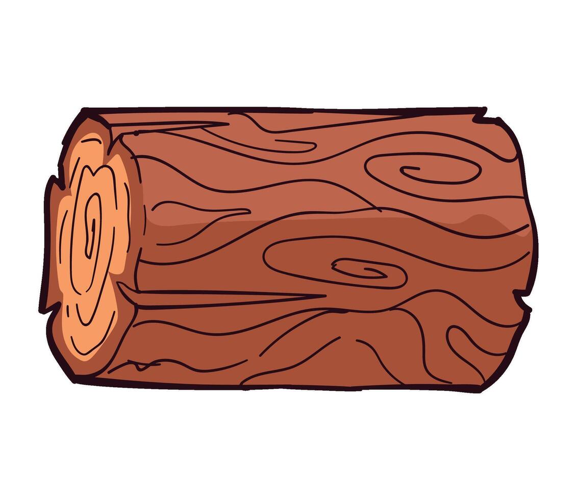 A cartoon log with a brown background vector
