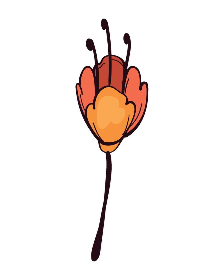 A flower with a stem and leaves on it vector