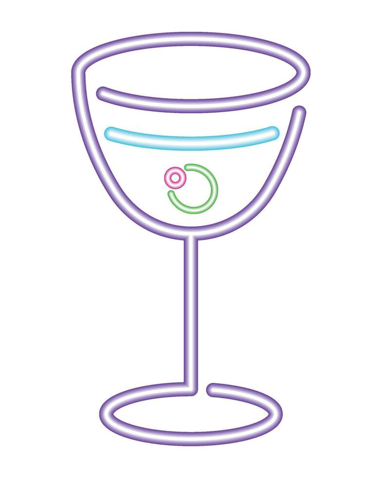 A martini glass with a cocktail in it vector
