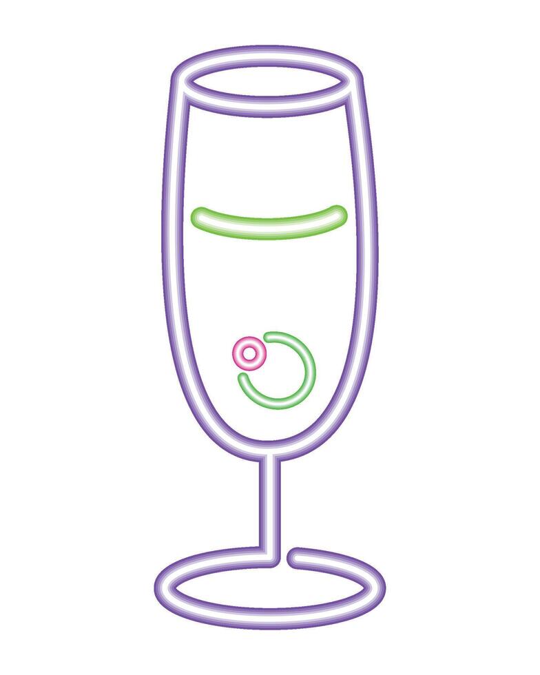 A glass of champagne with a ring on it vector