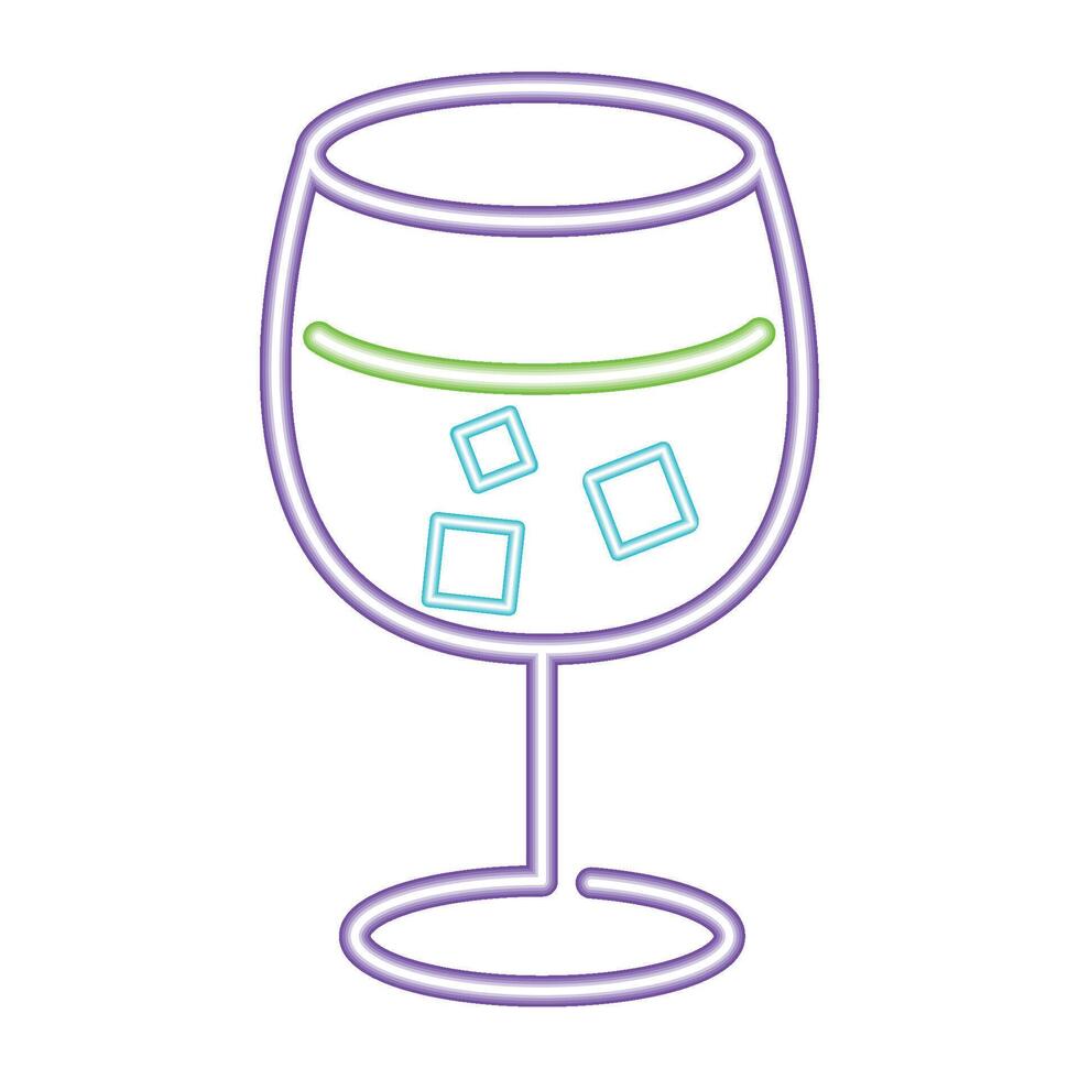 A glass of wine with ice cubes in it vector