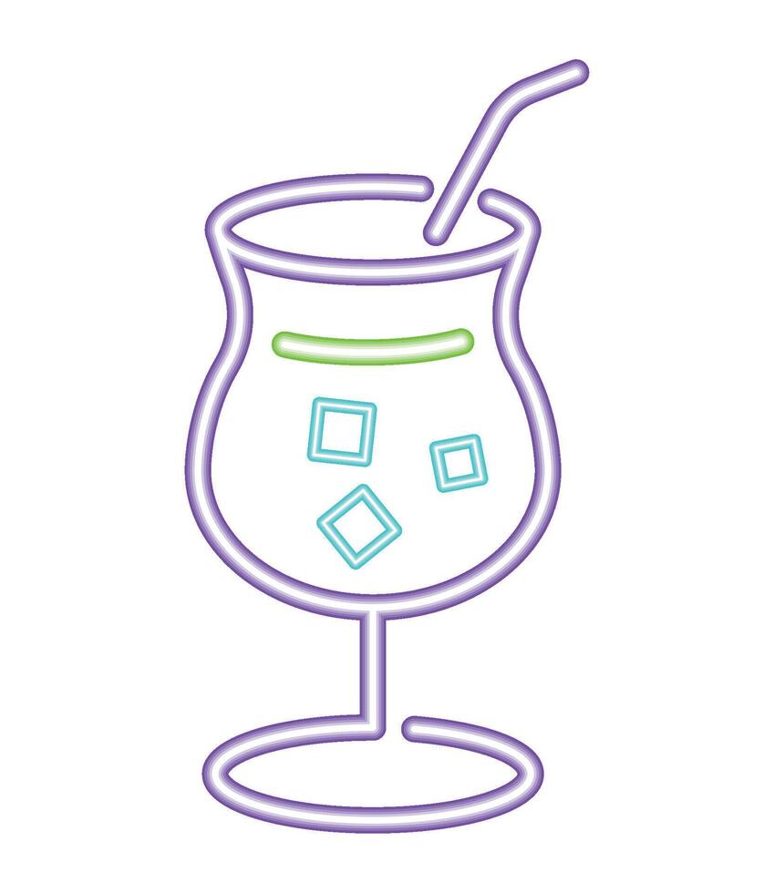 A drink with a straw and cubes in it vector