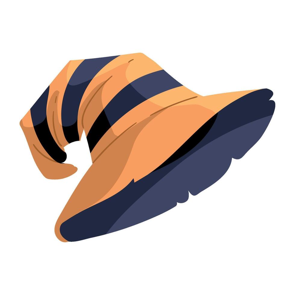 A cartoon orange and blue hat on a white background vector