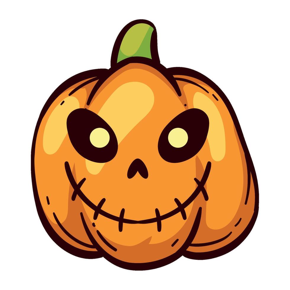 A cartoon pumpkin with a smiley face vector