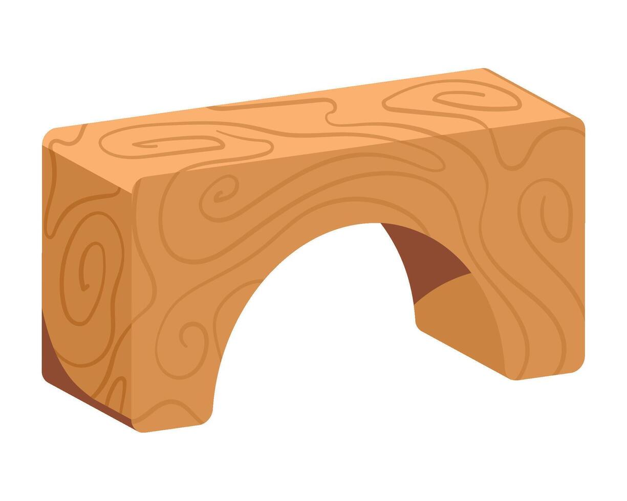 Wooden arch bridge isolated on white background vector