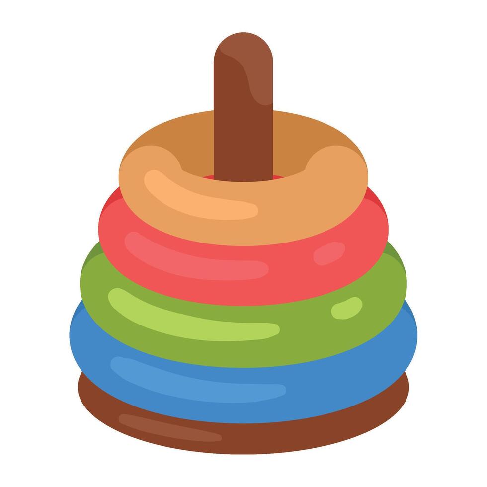 A stack of colorful rings on a white background vector