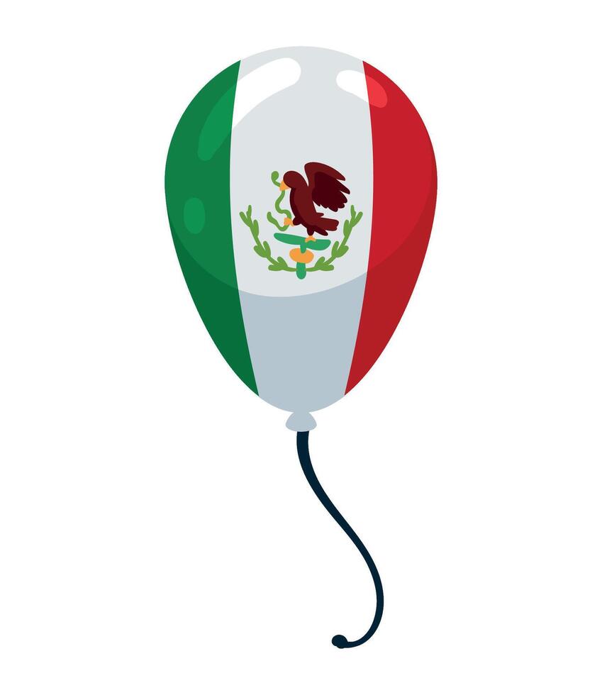 Mexico flag balloon illustration vector