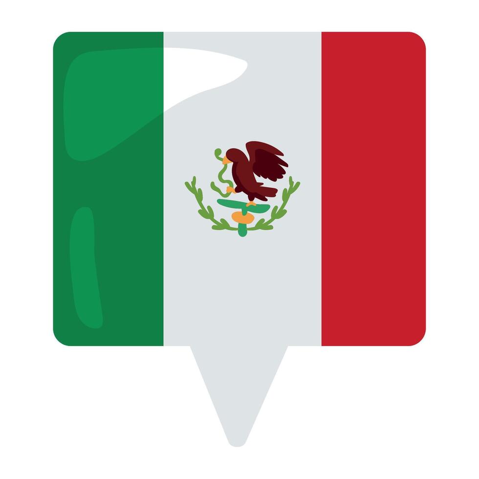 Mexico flag pin icon vector