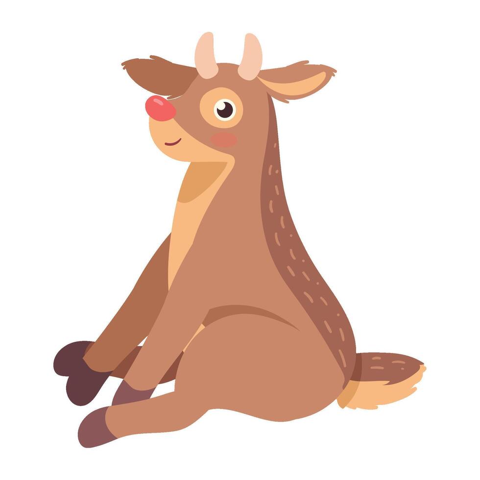Cute reindeer cartoon illustration vector