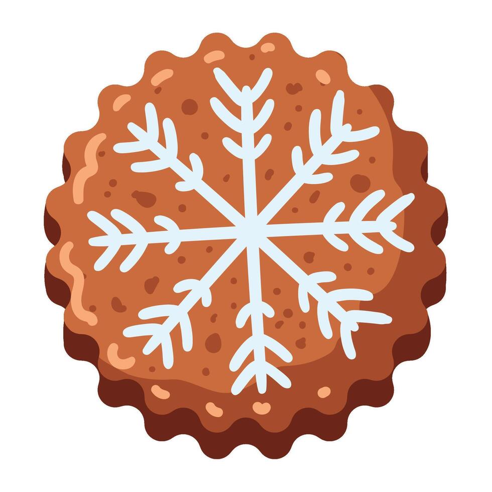 Snowflake cookie icon illustration vector