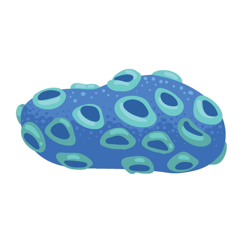 A blue jellyfish with holes on it vector