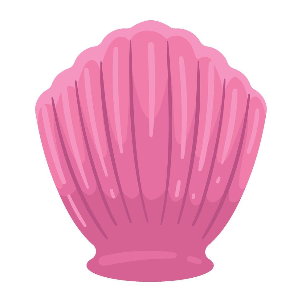 A pink shell on a white background vector