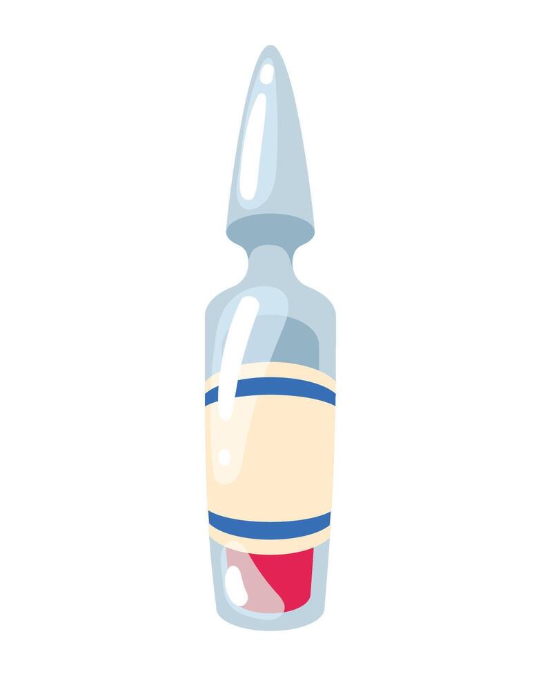 A bottle with a red and blue stripe on top vector