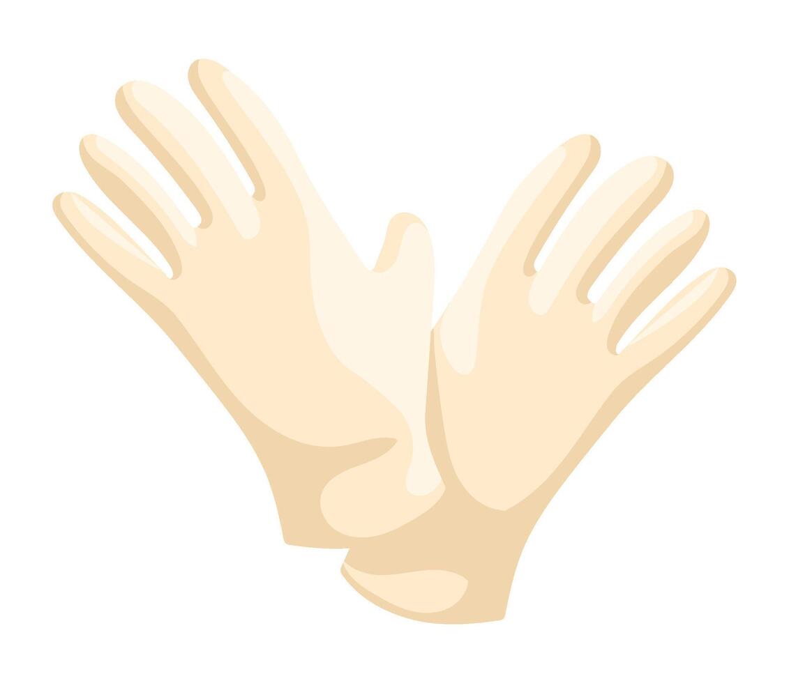 Two white gloves on a white background vector