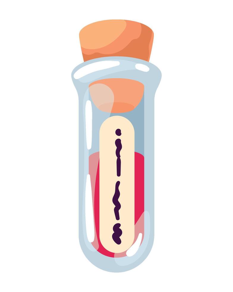 A glass jar with a red liquid inside vector