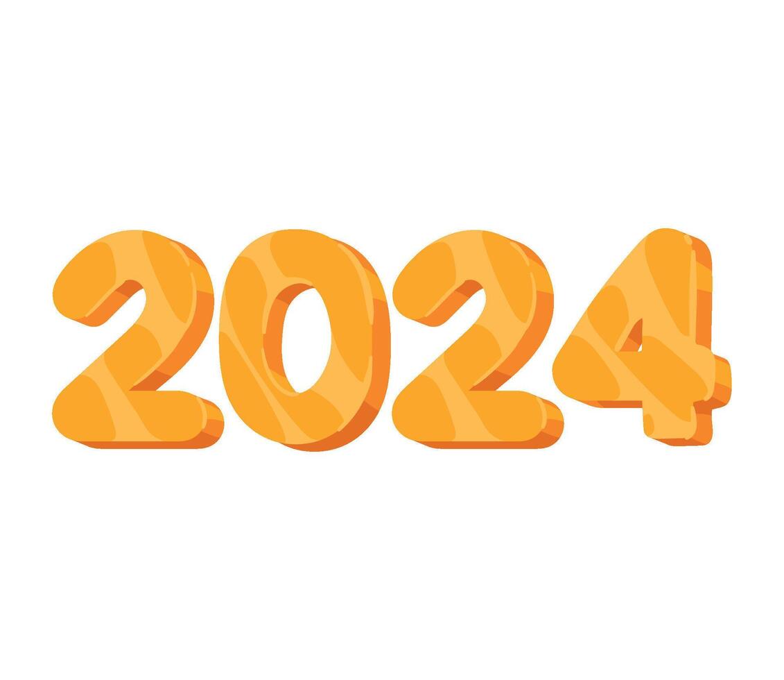 The number 2020 is made of orange and yellow vector