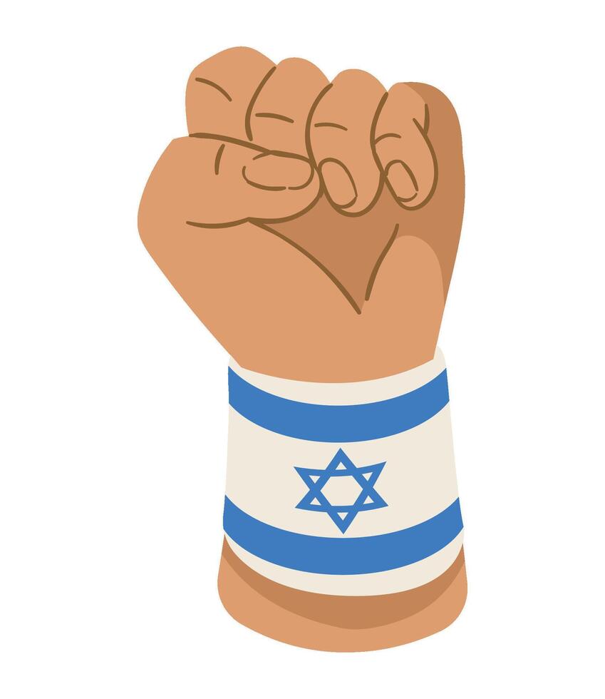 Israeli fist with flag of israel illustration vector