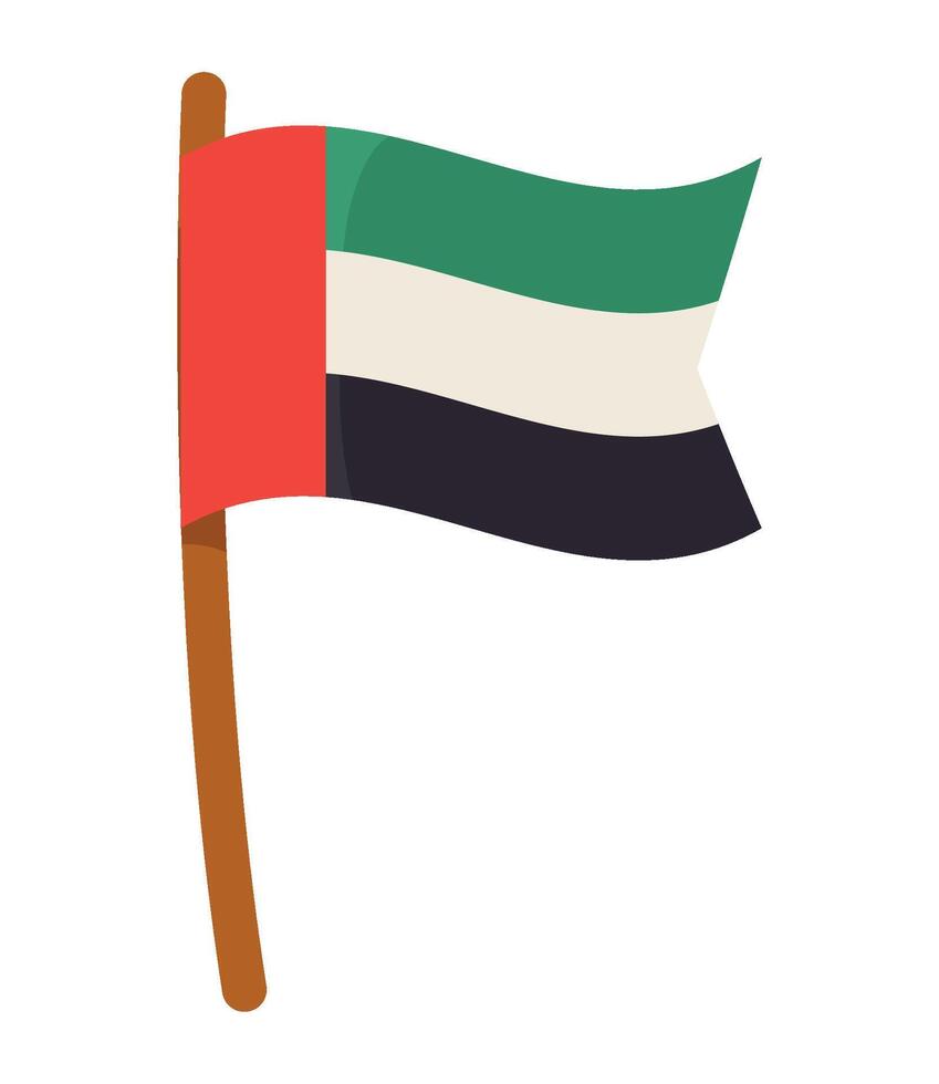 United arab emirates flag waving on a white background vector