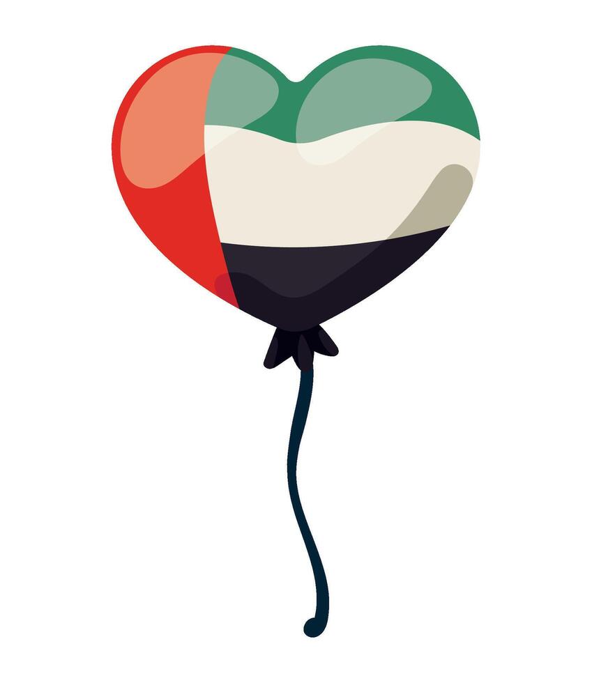Heart shaped balloon with uae flag vector