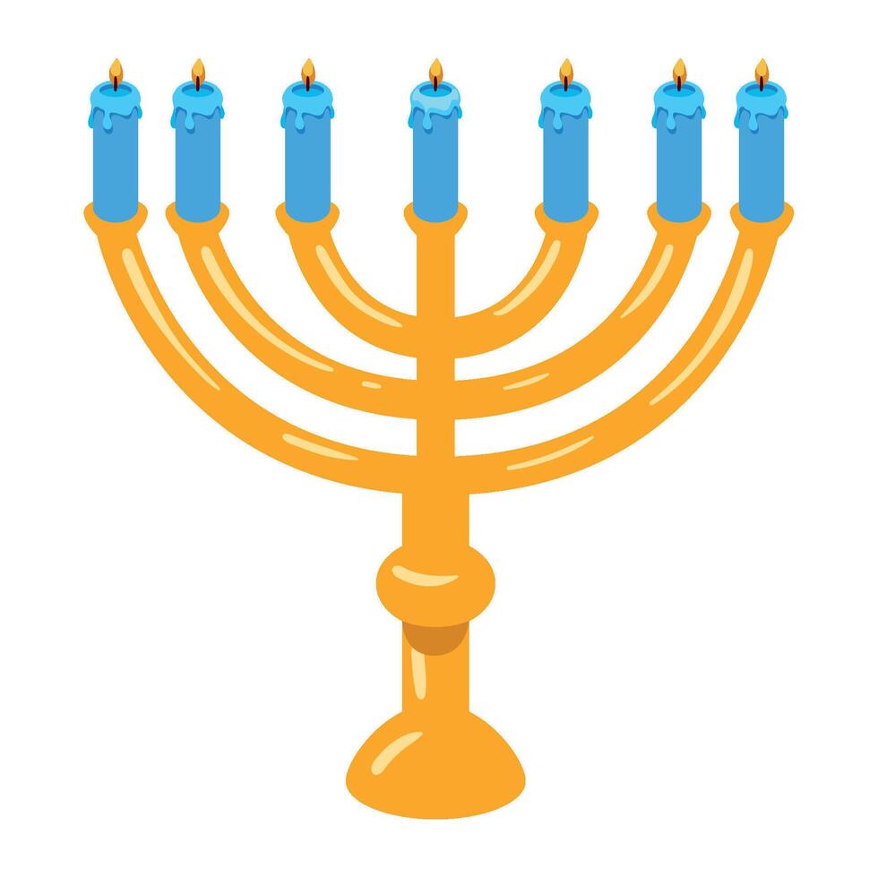 A menorah with candles on a white background vector