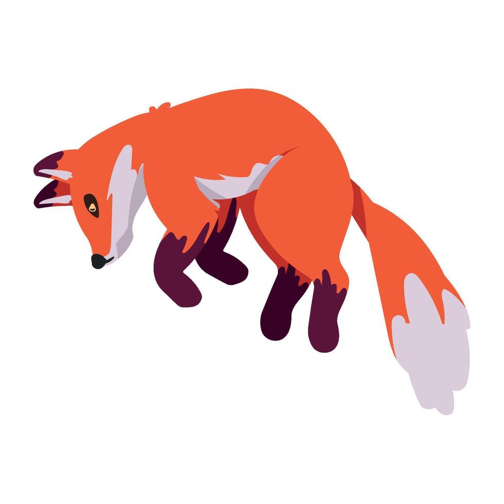 A cartoon fox is running on the ground vector