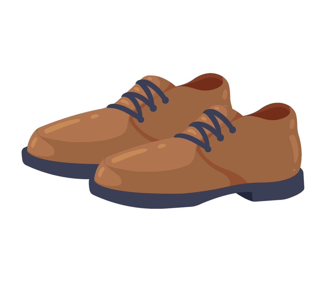 Pair of brown shoes on a white background vector