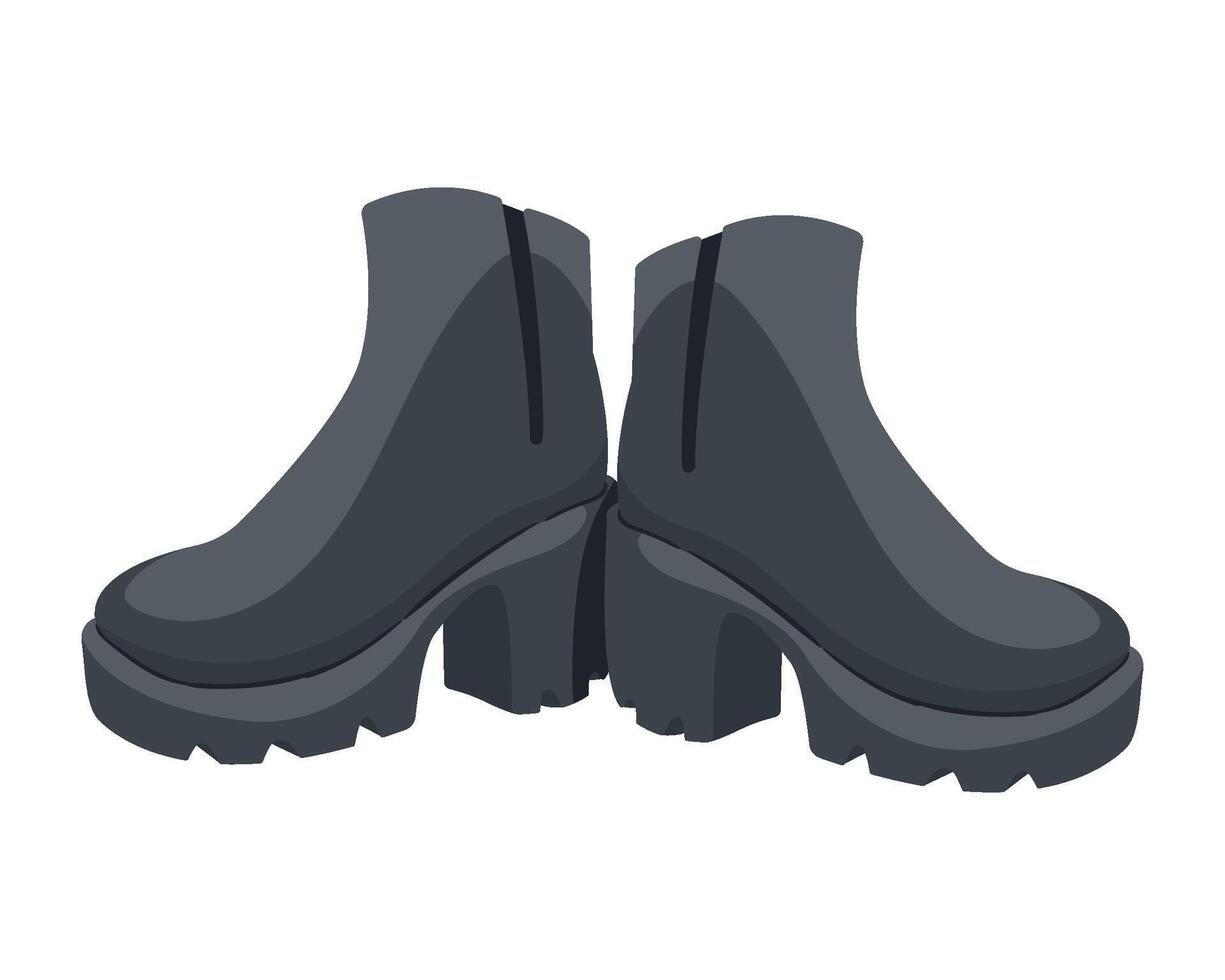 Black boots on white background vector